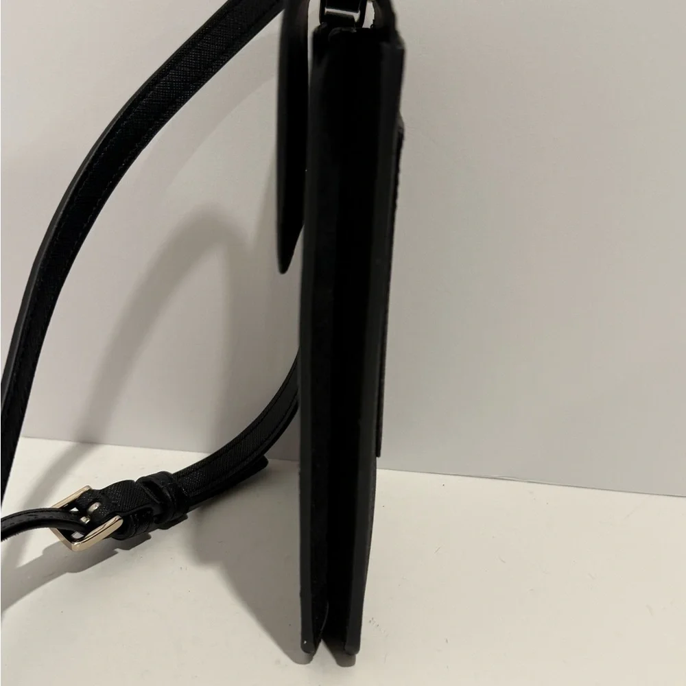 Kate Spade Lola Black Glitter Cellphone Flap Crossbody